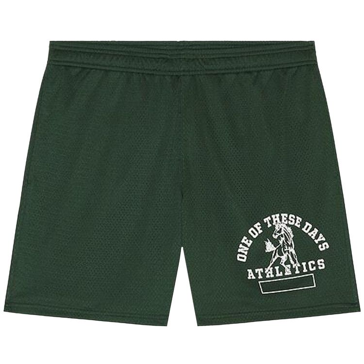 One Of These Days Mustang Athletics Mesh Shorts 'Forest Green'