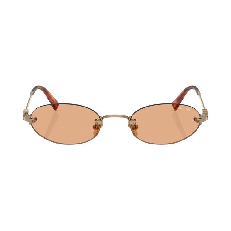 Miu Miu Oval Sunglasses 'Brown/Gold'