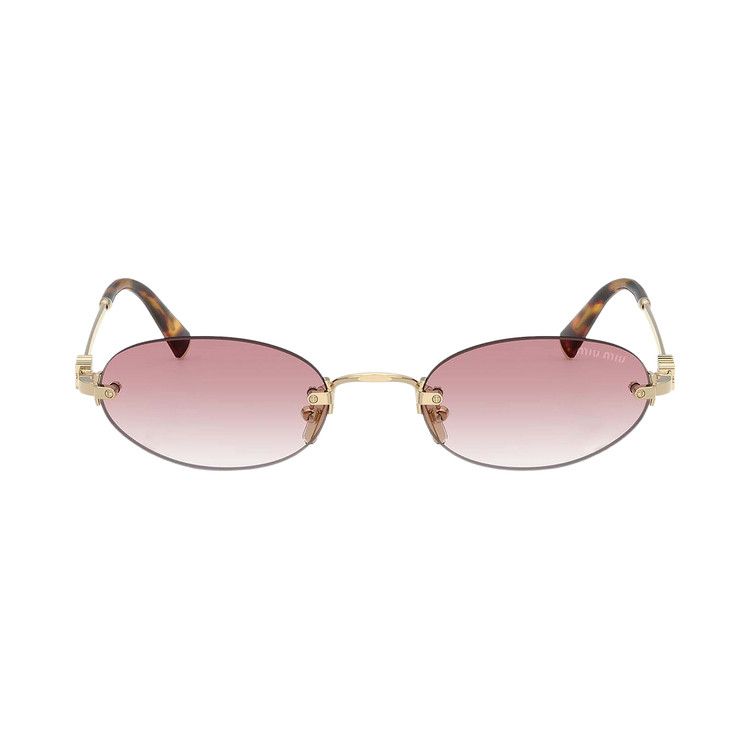 Miu Miu Oval Sunglasses 'Pale Gold'