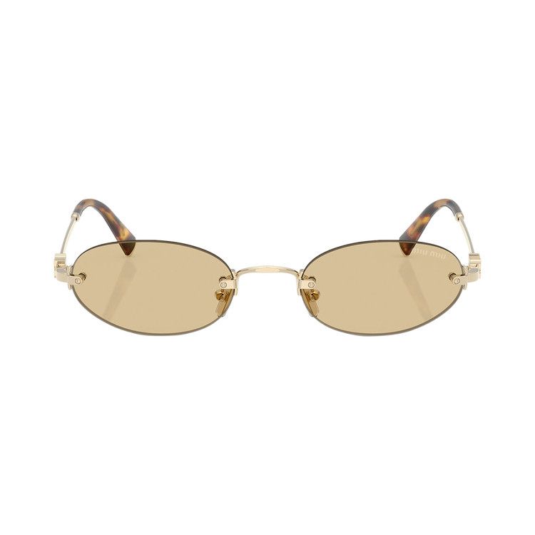 Miu Miu Oval Sunglasses 'Gold Yellow'