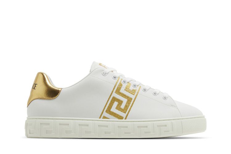 Versace Embroidered Greca Sneaker 'White Gold'
