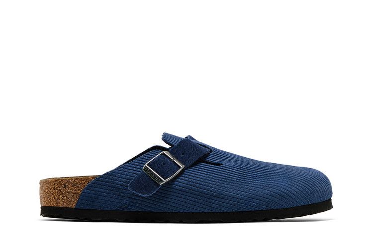 Birkenstock Boston Suede Embossed Corduroy Narrow 'Indigo'