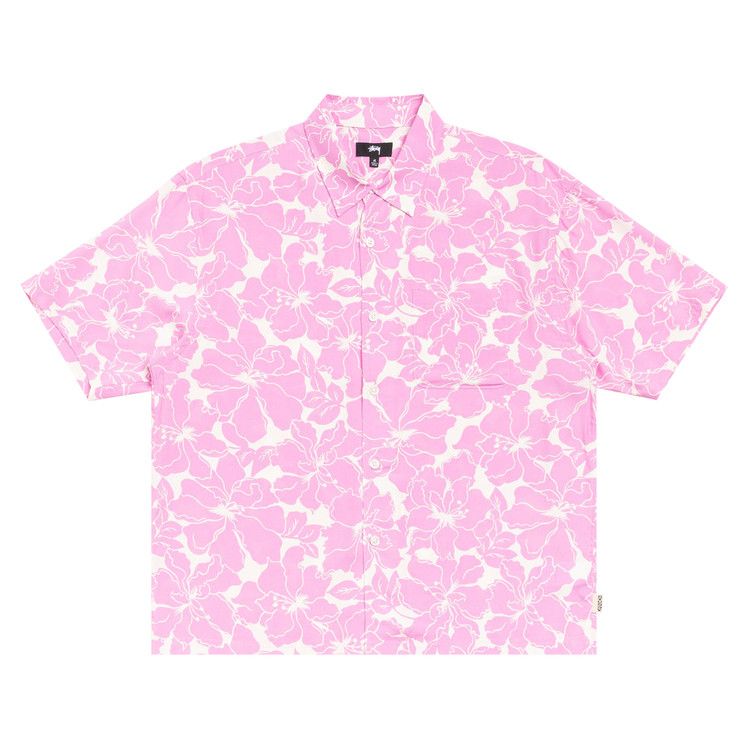 Stussy Floral Hawaiian Shirt 'Pink'