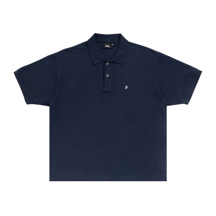 Stussy Classic Pique Polo Shirt 'Navy'