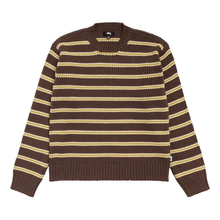 Stussy Stripe Knit Crew 'Forest'