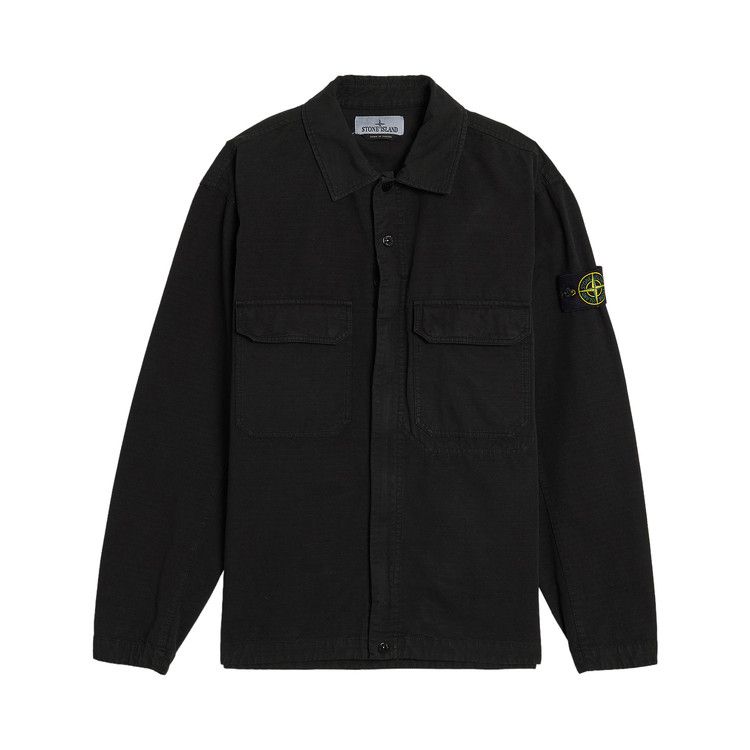 Stone Island Organic Cotton Ripstop Overshirt 'Black'