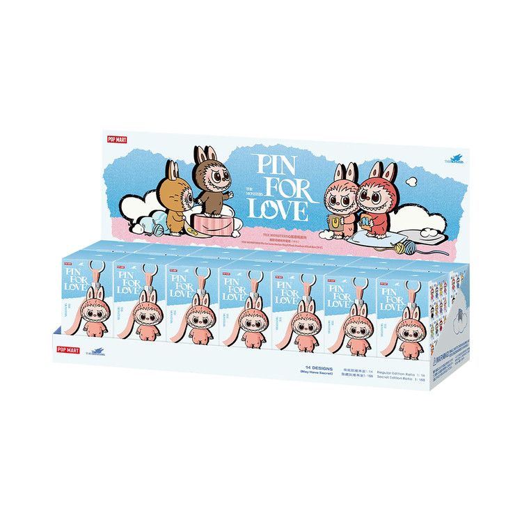 Pop Mart Labubu THE MONSTERS Pin for Love Series N-Z Vinyl Plush Pendant Sealed Whole Set (14 Blind Boxes) 'Mystery'