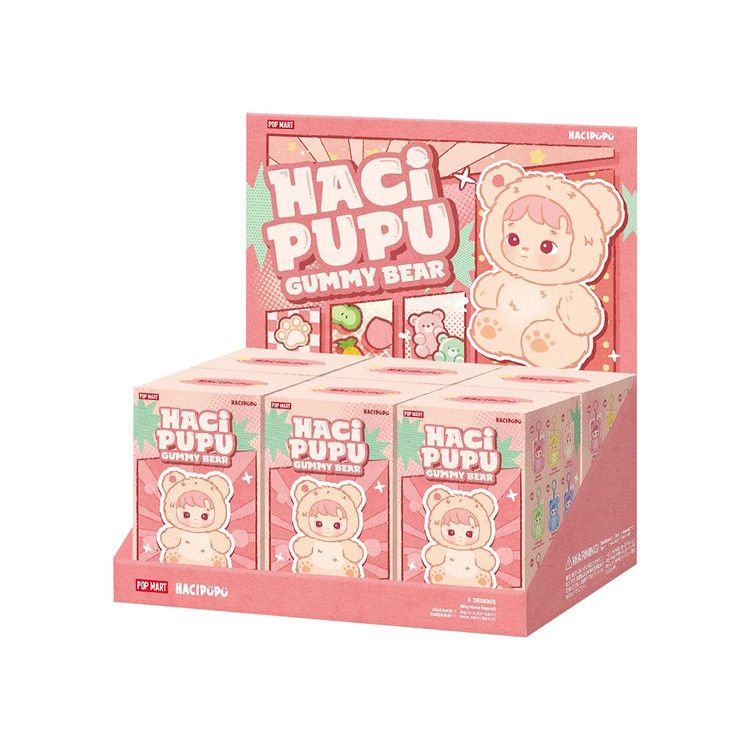 Pop Mart HACIPUPU Gummy Bear Series Vinyl Plush Pendant Sealed Whole Set 'Mystery' (6 Blind Boxes)