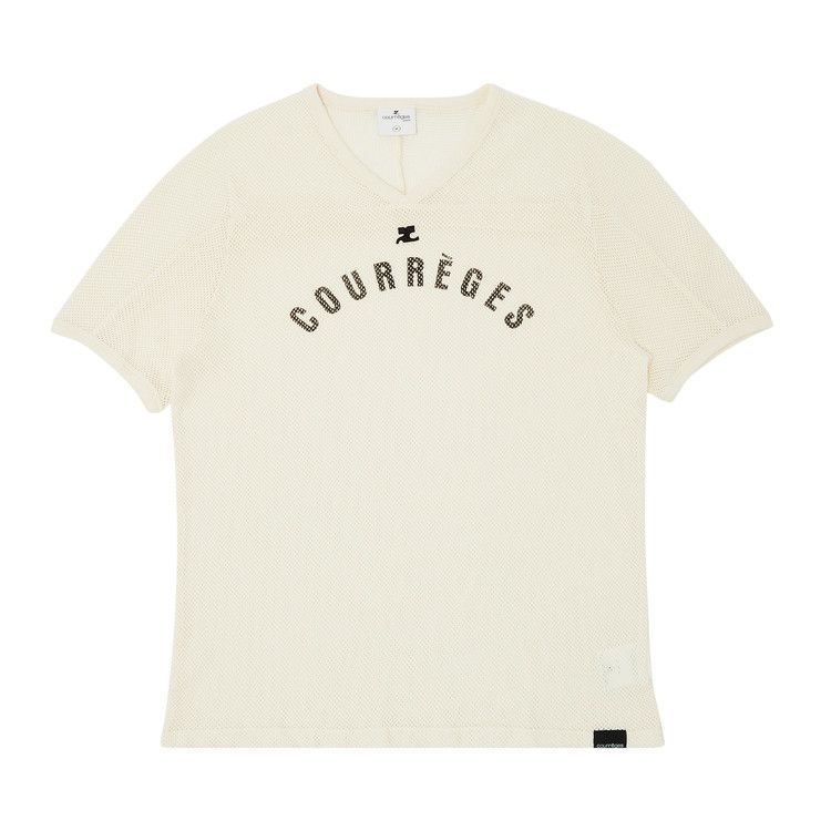 Courrèges Baseball Printed Mesh T-Shirt 'Natural'