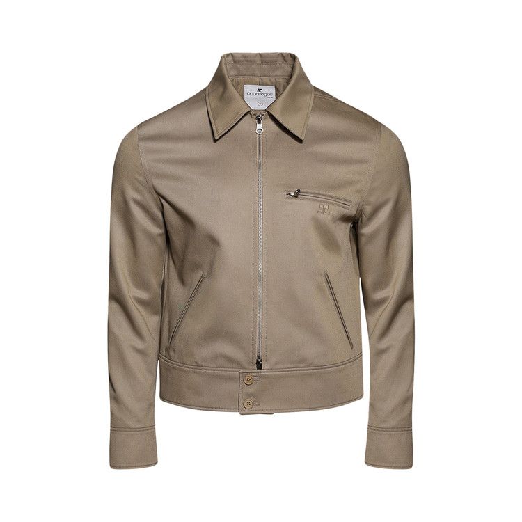 Courrèges Logo Patch Zip-Up Jacket 'Beige'
