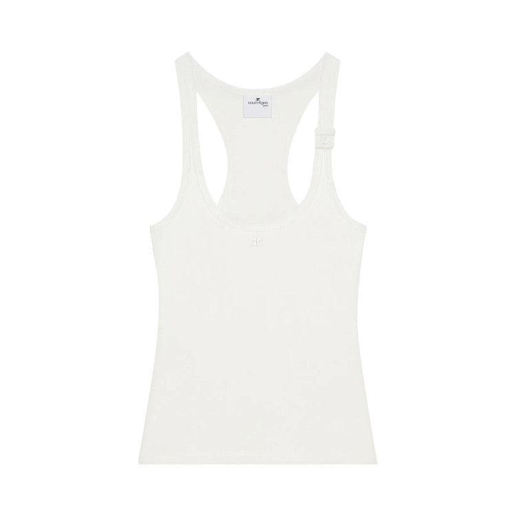 Courrèges Buckle 90s Rib Tank Top 'Heritage White'