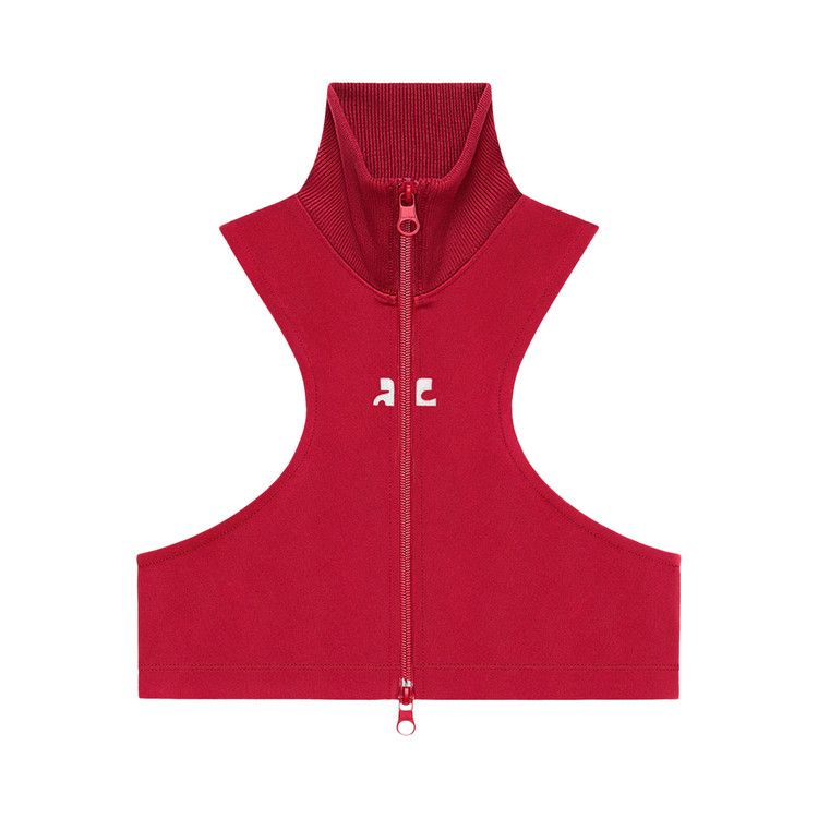 Courrèges Scuba Tracksuit Interlock Cropped Jacket 'Ruby'