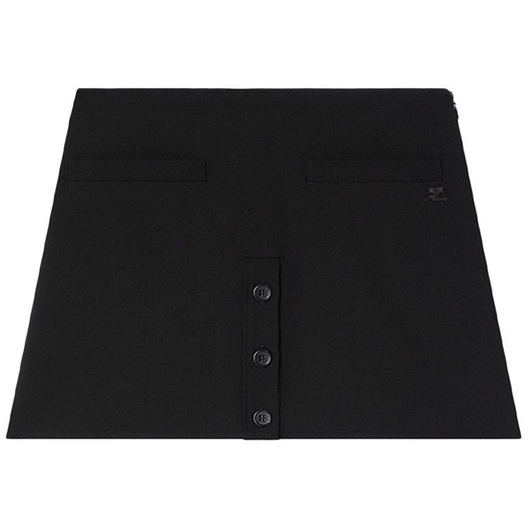 Courrèges Heritage Buttoned Mini Skirt 'Black'