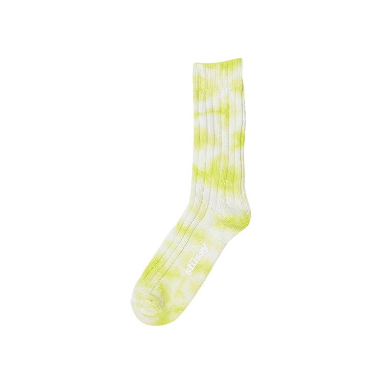 Stussy Dyed Ribbed Crew Socks 'Lime'