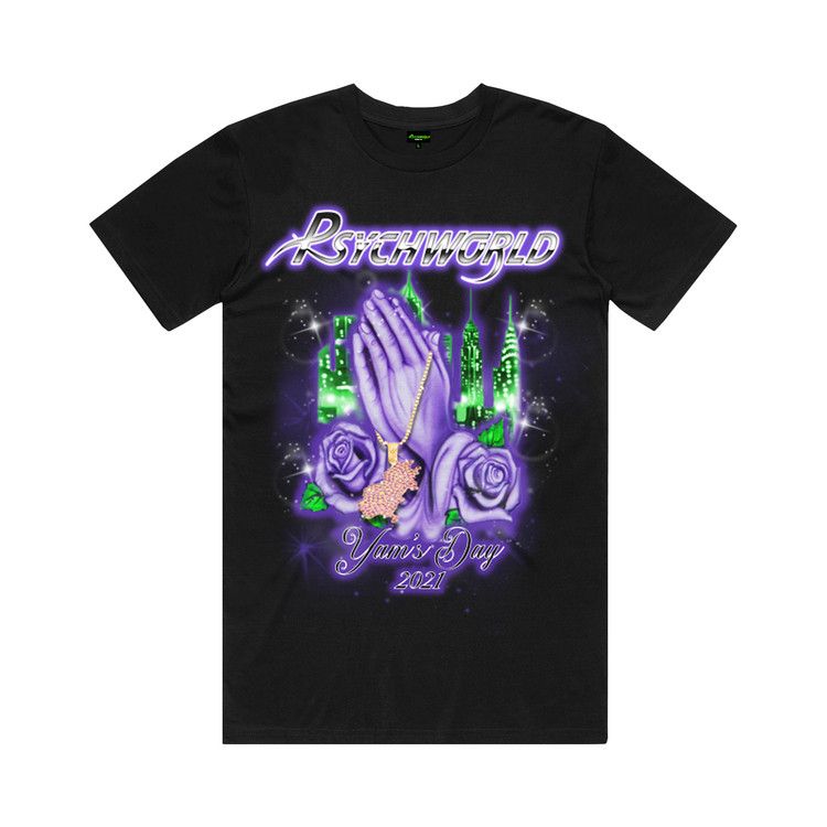 Psychworld x Yams Day 2021 Praying Hands T-Shirt 'Black'
