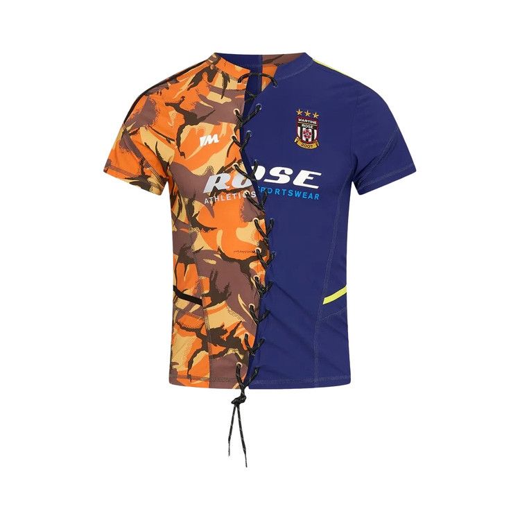 Martine Rose Lace Up Football Top 'Orange Camo/Navy'