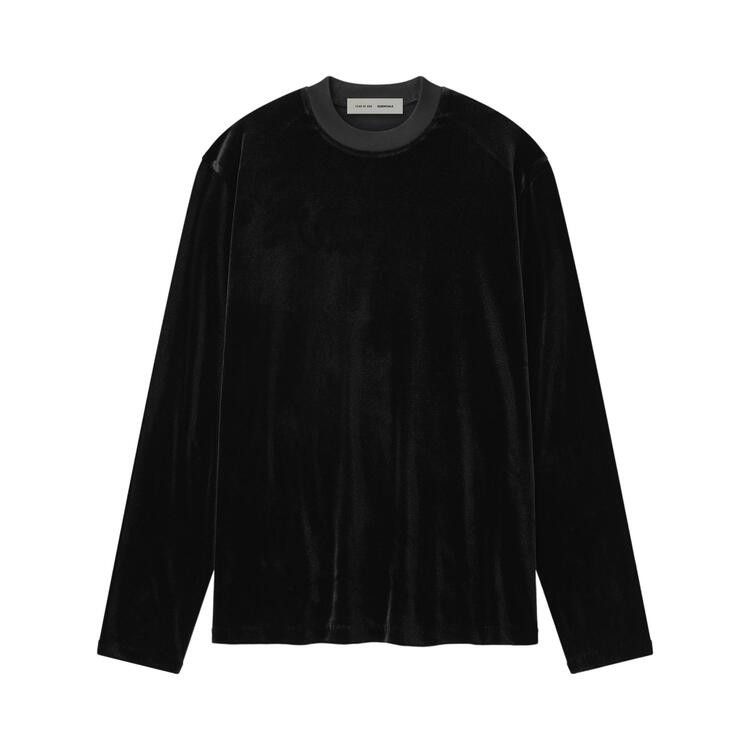 Fear of God Essentials Velour Classic Long Sleeve Tee 'Vintage Black'