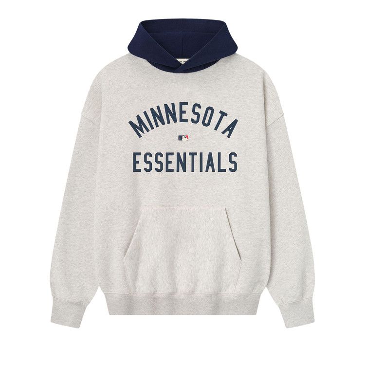 Fear of God Essentials Twins Sport Hoodie 'Oatmeal Heather/Midnight Navy'