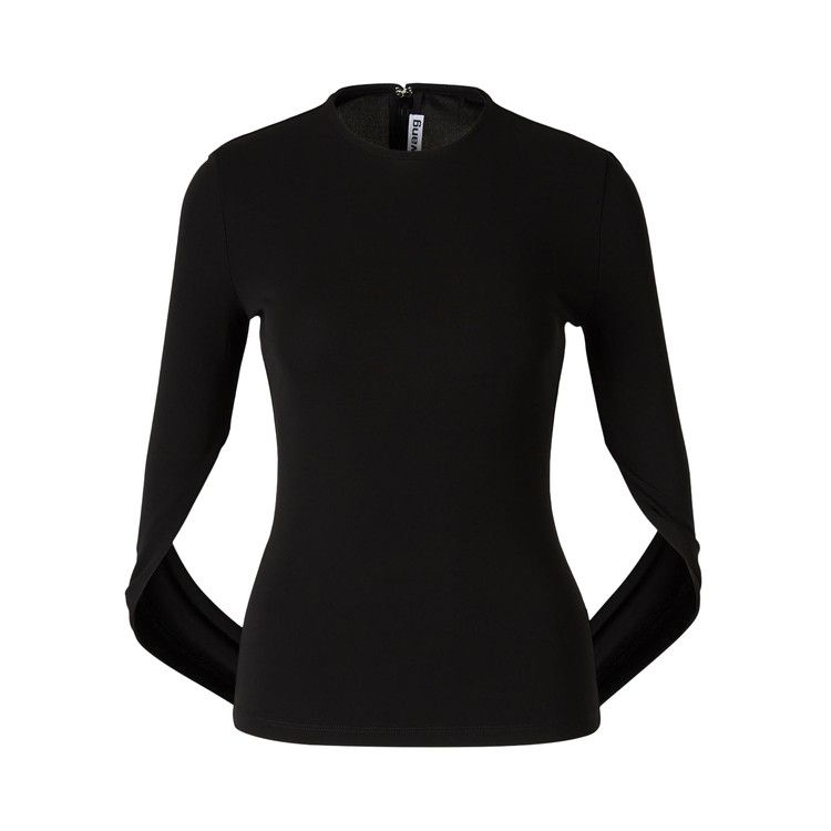 Alexander Wang Drape Back Long-Sleeve Top 'Black'