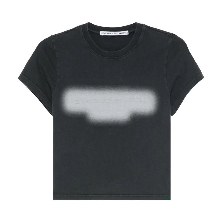 Alexander Wang Emboss Graphic Shrunken Tee 'Washed Black'