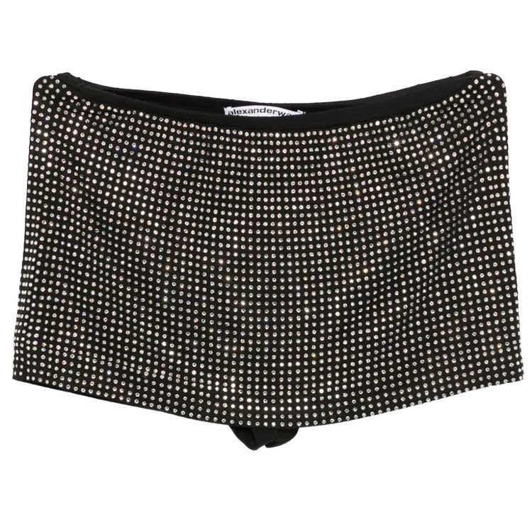 Alexander Wang Mid-Rise Mini Skort W/ Allover Hotfix 'Black'