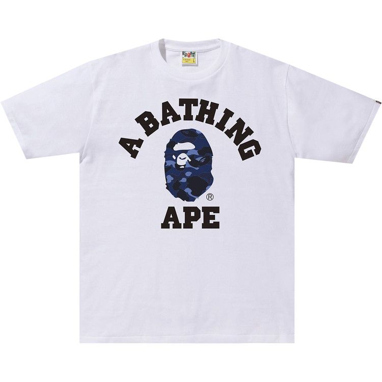 BAPE Color Camo College Tee 'White/Navy'