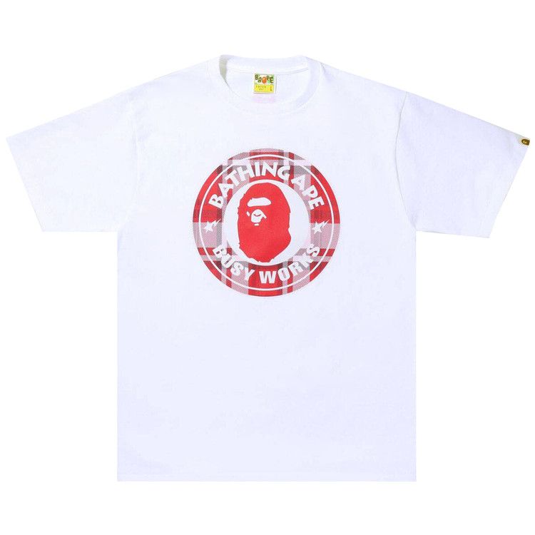 BAPE Check Gift Busy Works Tee 'White'
