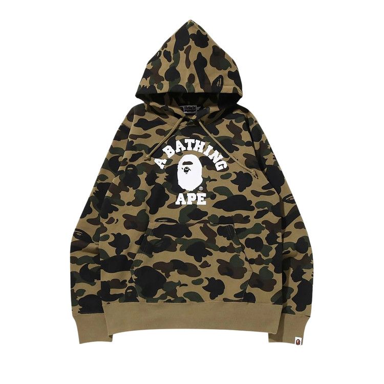 BAPE 1st Camo College Pullover Hoodie 'Green'
