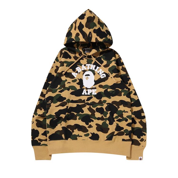 BAPE 1st Camo College Pullover Hoodie 'Yellow'
