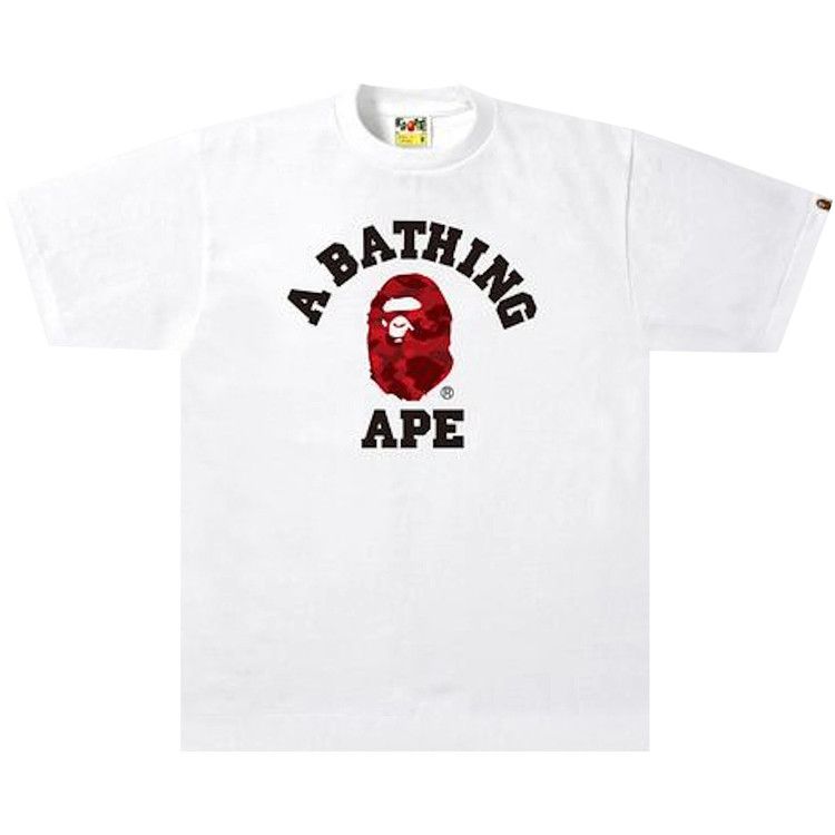 BAPE Color Camo College Tee 'White/Red'
