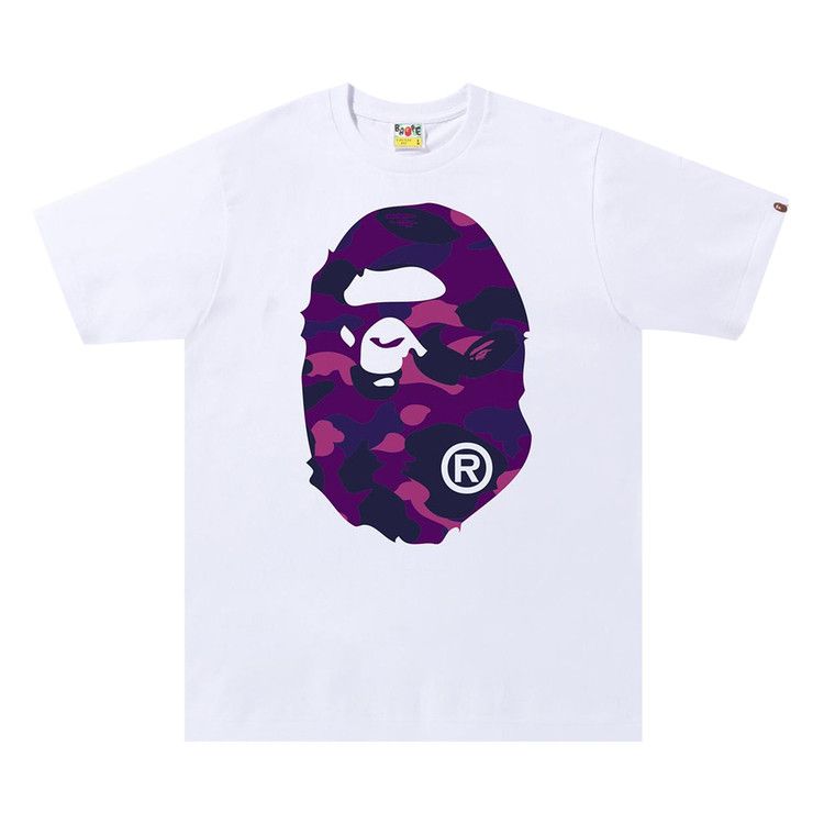 BAPE Color Camo Big Ape Head Tee 'White/Purple'