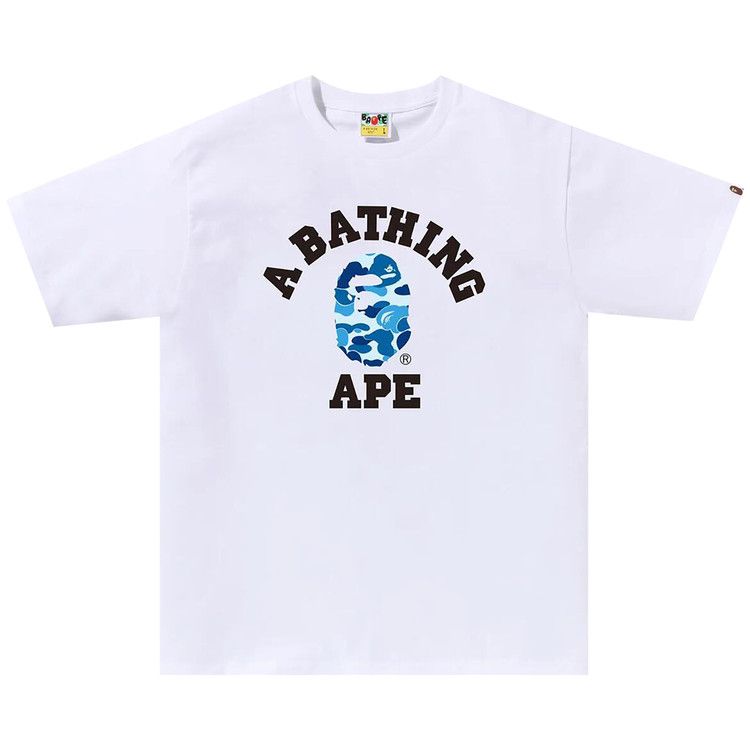 BAPE ABC Camo College Tee 'White/Blue'