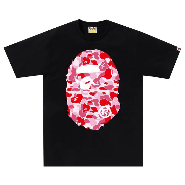 BAPE ABC Camo Big Ape Head Tee 'Black/Pink'