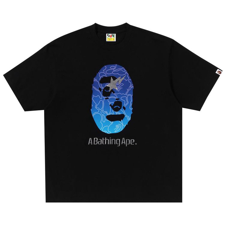 BAPE Line Camo Ape Head Relaxed Fit Tee 'Black'