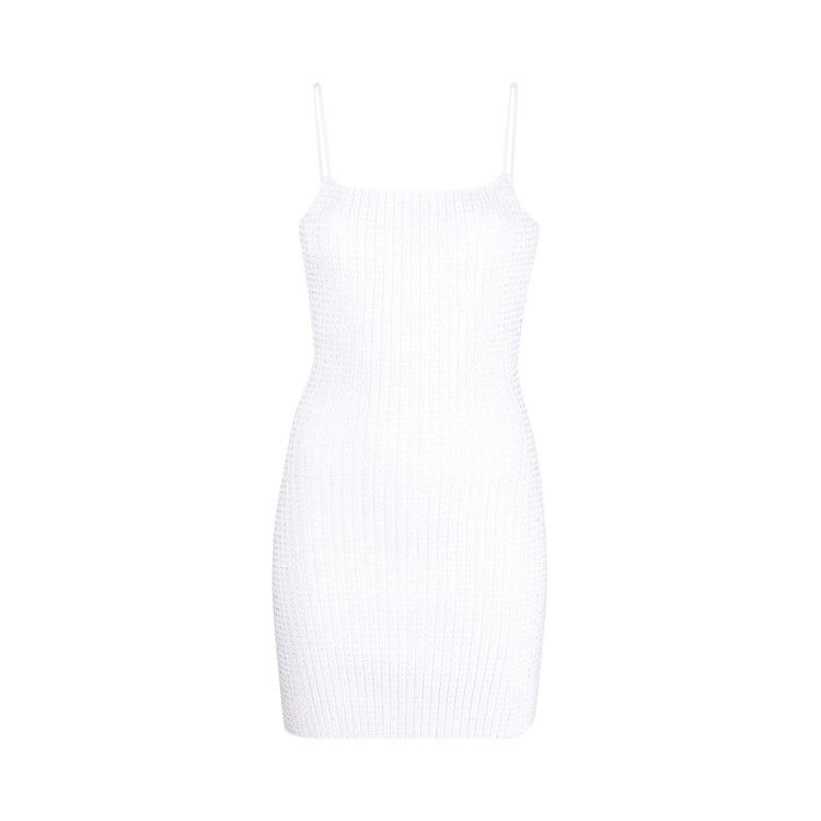 Alexander Wang Clear Crystal Rib Mini Dress 'White'