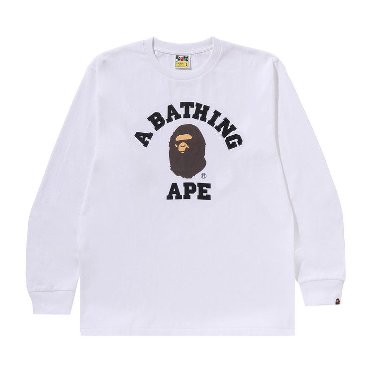 BAPE College Long-Sleeve Tee 'White'