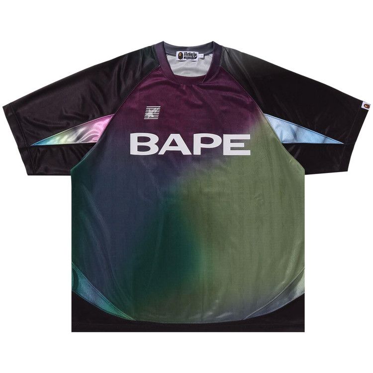 BAPE Tie Dye Sta Stripe Pattern Relaxed Fit Football Jersey Tee 'Black'