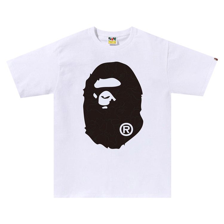 BAPE Line Camo Big Ape Head Tee 'White'