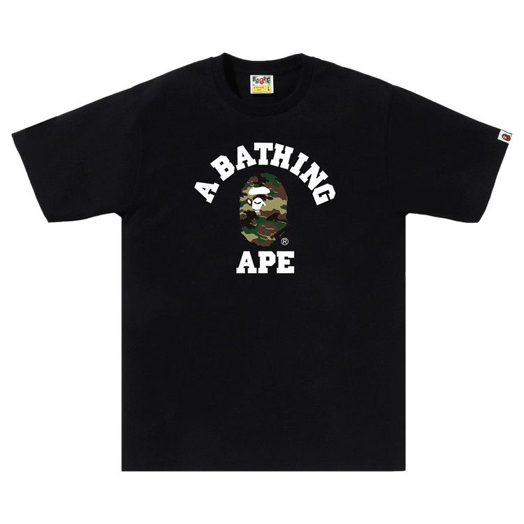 BAPE Woodland Camo College Tee 'Black Green'