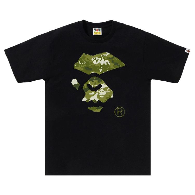 BAPE Multi Pixel Camo Mad Ape Face Tee 'Black Black'
