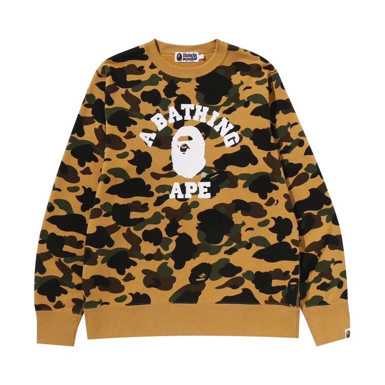 BAPE 1st Camo College Crewneck Sweatshirt 'Yellow'
