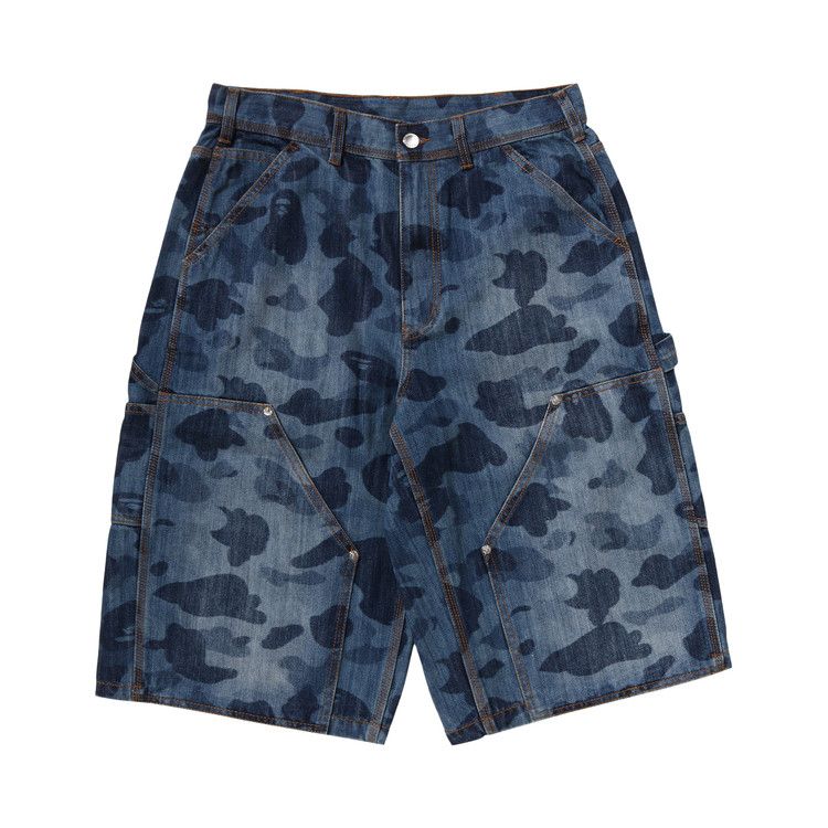 BAPE 1st Camo Double Knee 13 Oz Relaxed Fit Denim Shorts 'Blue'