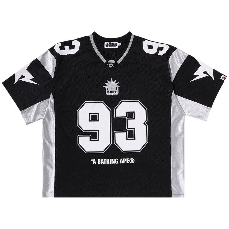 BAPE Solid Camo Jacquard Mesh Cropped Fit Jersey 'Black'