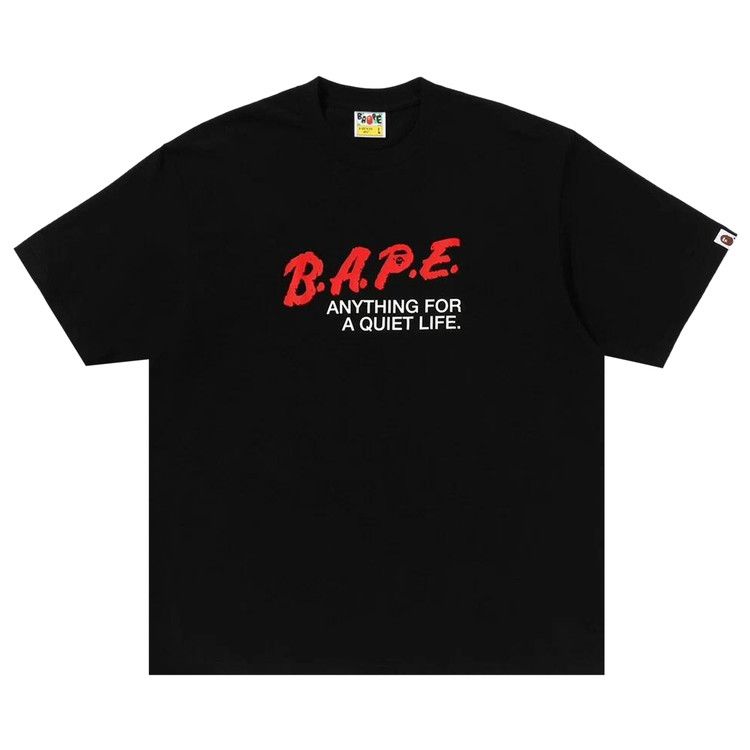 BAPE Motto Logo Relaxed Fit Tee 'Black'
