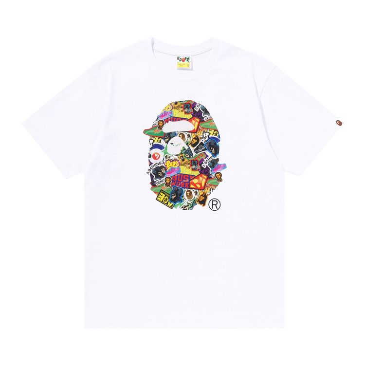BAPE Sticker Pack Ape Head Tee 'White'