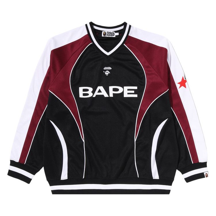 BAPE Logo Warm Up Relaxed Fit Long-Sleeve Tee 'Black'