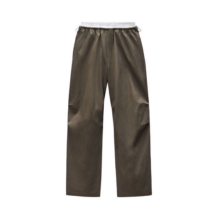 Alexander Wang Mid Rise Logo Elastic Pants 'Army Green'