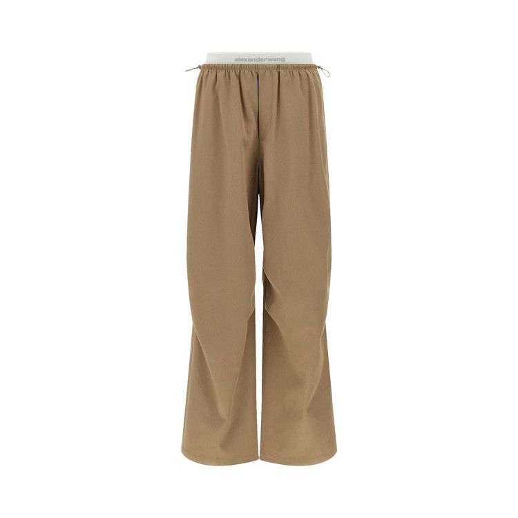 Alexander Wang Articulated Knee Mid Rise Logo Elastic Pants 'Warm Taupe'