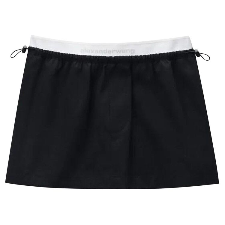 Alexander Wang Mid-Rise Mini Logo Elastic Skirt 'Black'