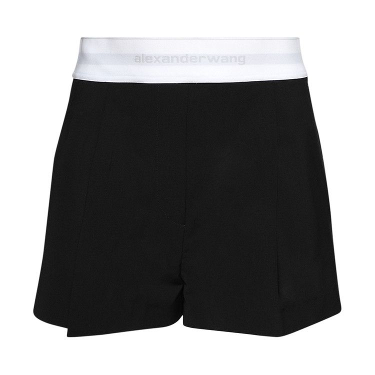 Alexander Wang High Waisted Pleated Short W/ Logo Elastic 'Black'